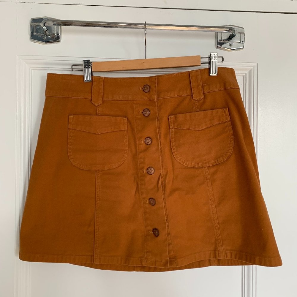 Madewell A-Line Button Down Mini Skirt